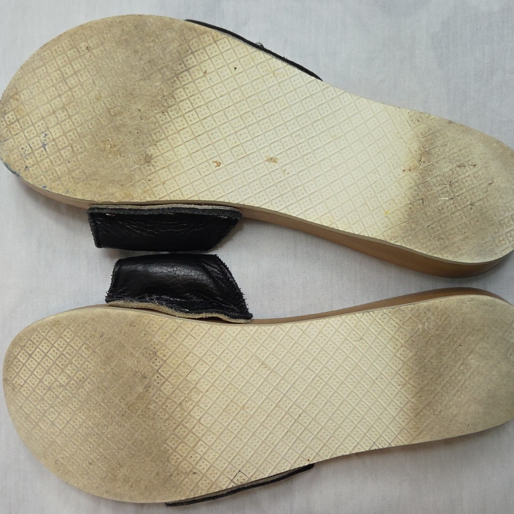BURBERRY Limited Edition 2004 Wooden Sandals BLACK PLAID Leather Clog size 8 - Picture 7 of 13